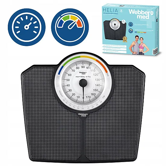 Classic Mechanical Bathroom Scale up to 180 kg Black WEBBER BMI Elektronika un sadzīves tehnika ELDOM