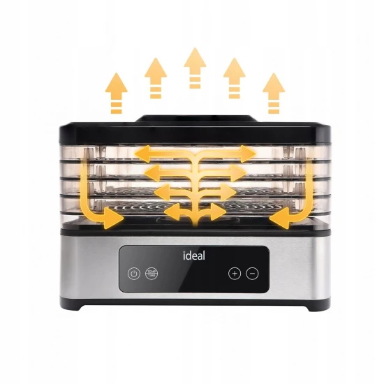 Large Food Dehydrator for Mushrooms Fruits Vegetables IDEAL INOX + Convection 400W + Timer Elektronika un sadzīves tehnika IDEAL