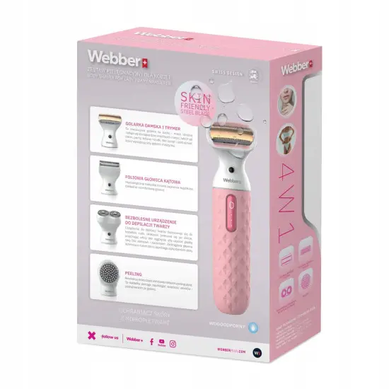 Women’s cordless 4-in-1 shaver and trimmer for face and body – Webber LG400 Elektronika un sadzīves tehnika WEBBER