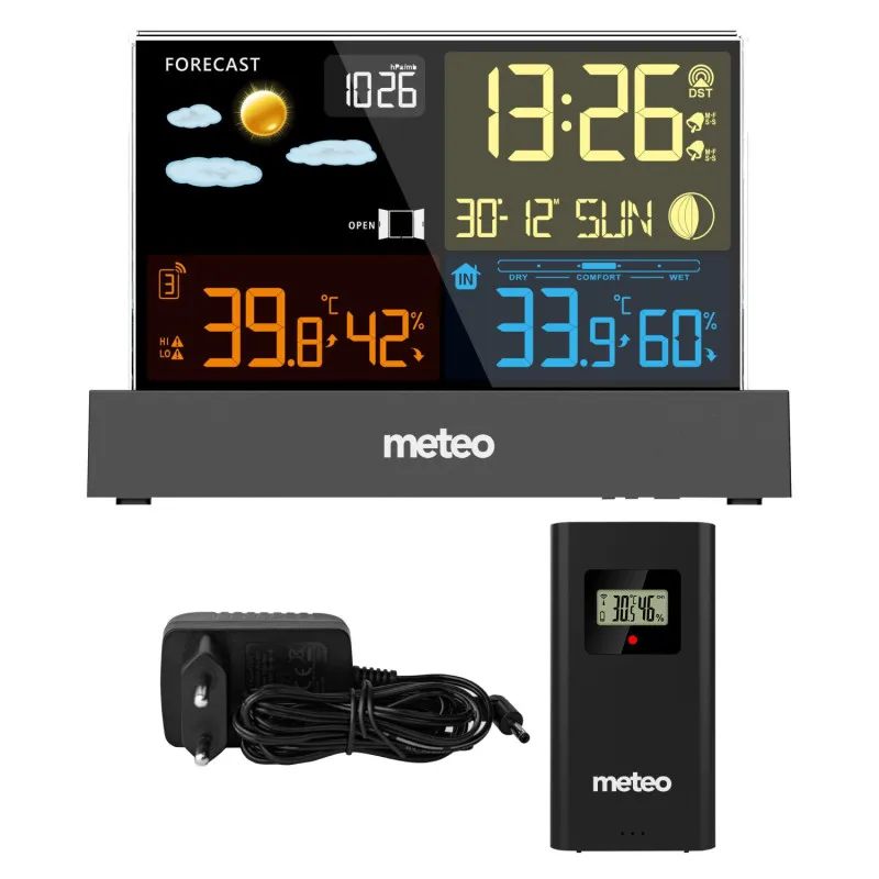 Laika stacija melna ar DCF METEO SP110C Elektronika un sadzīves tehnika METEO