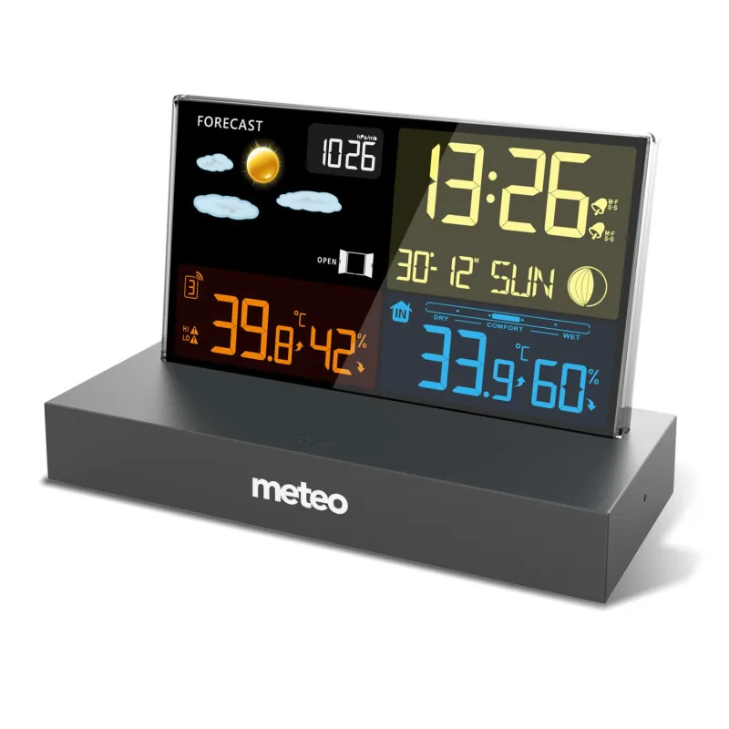 Laika stacija melna ar DCF METEO SP110C Elektronika un sadzīves tehnika METEO