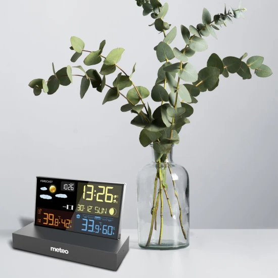 Laika stacija melna ar DCF METEO SP110C Elektronika un sadzīves tehnika METEO