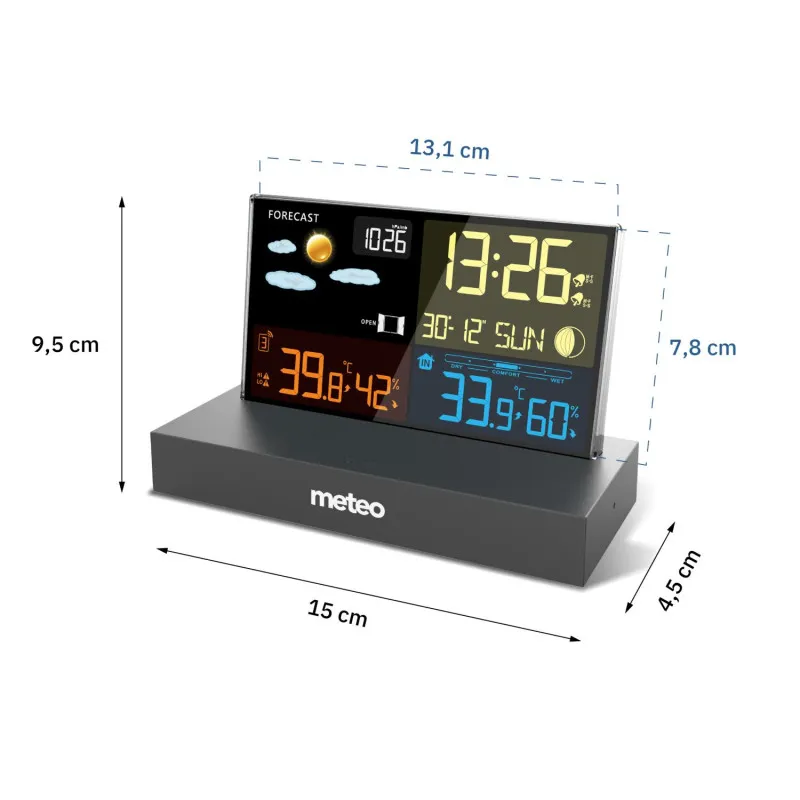Laika stacija melna ar DCF METEO SP110C Elektronika un sadzīves tehnika METEO