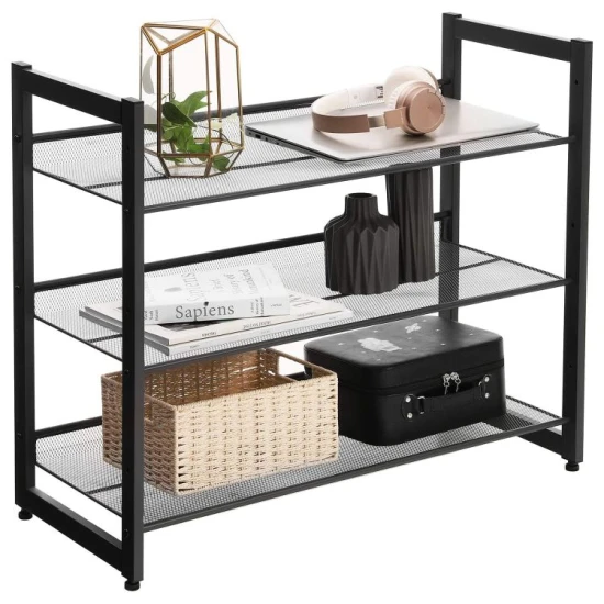 Melnas metāla apavu plaukts, 3 līmeņi Plaukti LEOBERT