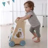 Koka ratiņi ar stumšanas rokturi ECOTOYS