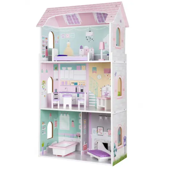 Koka leļļu māja Jagodowa Residence Leļļu un spēļu komplekti ECOTOYS