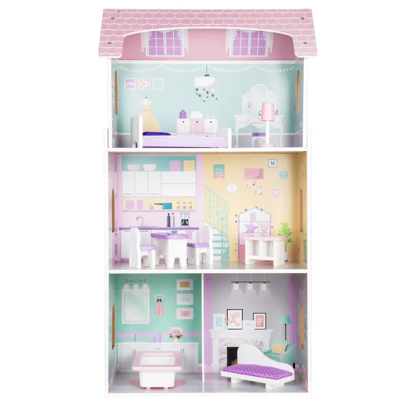 Koka leļļu māja Jagodowa Residence Leļļu un spēļu komplekti ECOTOYS