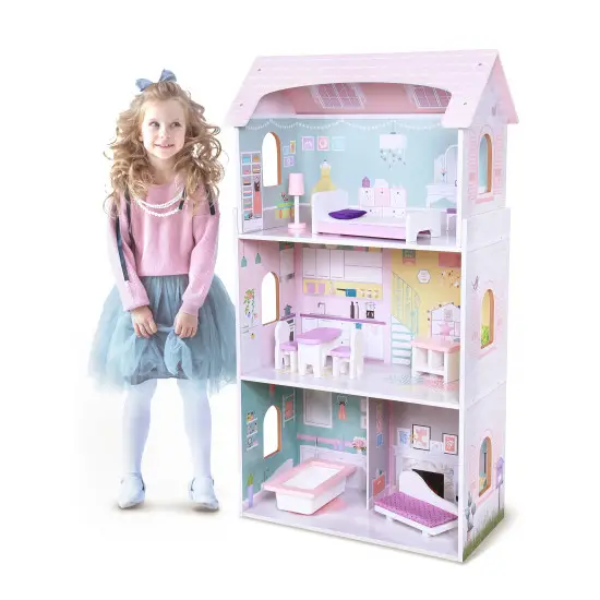 Koka leļļu māja Jagodowa Residence Leļļu un spēļu komplekti ECOTOYS