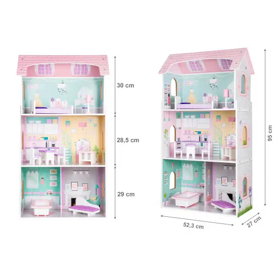 Koka leļļu māja Jagodowa Residence Leļļu un spēļu komplekti ECOTOYS