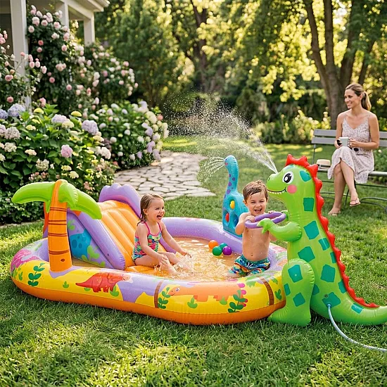 Piepūšamais bērnu baseins ar ūdens rotaļu laukumu 201 x 157 x 69 cm INTEX 56139