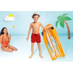 Oranža piepūšamā plosta ar rokturiem bērniem INTEX