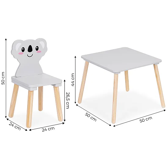 Bērnu mēbeļu komplekts: galds + 2 krēsli „Koala“ Bērnu mēbeles ECOTOYS