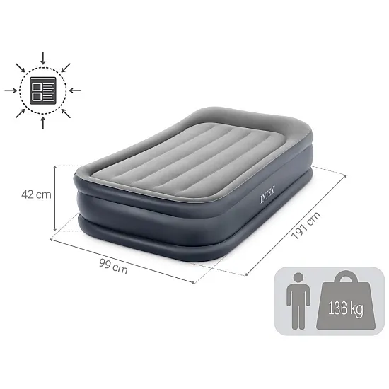 Jednoosobowy materac dmuchany 191 x 99 x 42 cm INTEX 64132
