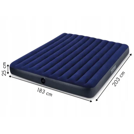 Piepūšama divvietīga matrace 203 x 183 cm, velūra, INTEX 64755 Gaisa matrači INTEX
