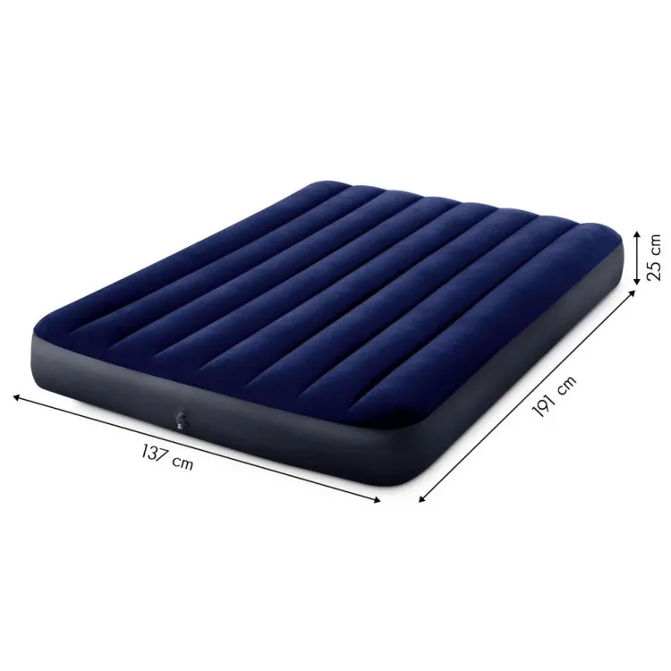 Piepūšama divvietīga velūra matrace, 191 x 137 cm, INTEX 64758 Gaisa matrači INTEX