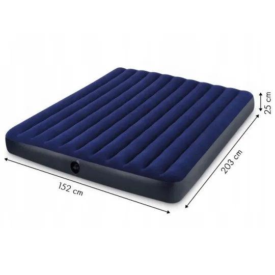 Piepūšama divvietīga matrace 203x152 cm ar spilveniem, velūra, INTEX 64765