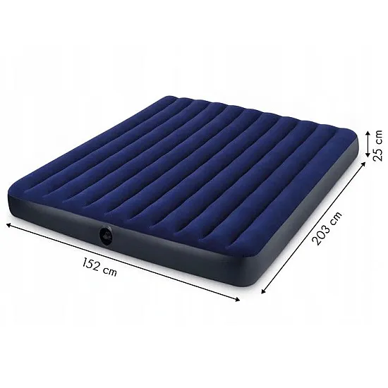 Inflatable Double Mattress, 203x152 cm, with Pillows, Velour, INTEX 64765