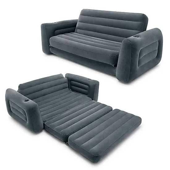 Piepūšama pelēka 2-in-1 dīvāna-gulta INTEX 66552NP