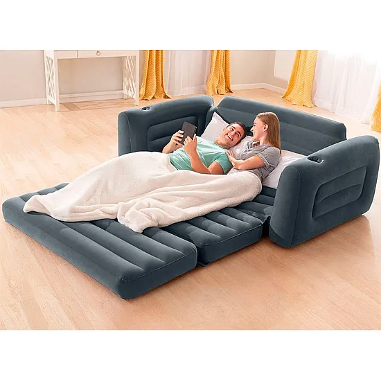 Piepūšama pelēka 2-in-1 dīvāna-gulta INTEX 66552NP