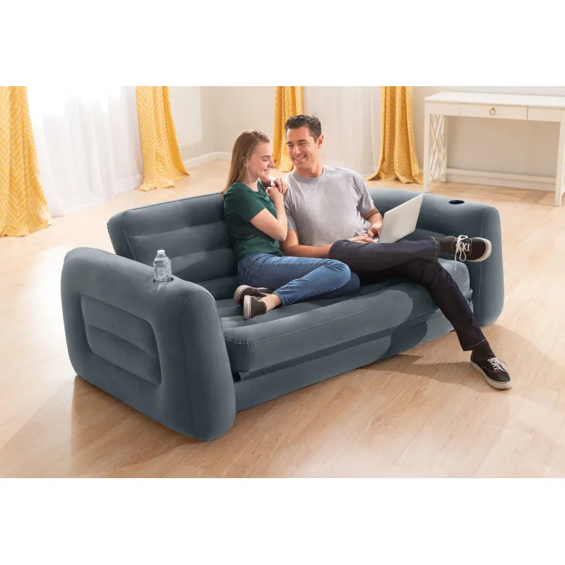 Piepūšama pelēka 2-in-1 dīvāna-gulta INTEX 66552NP