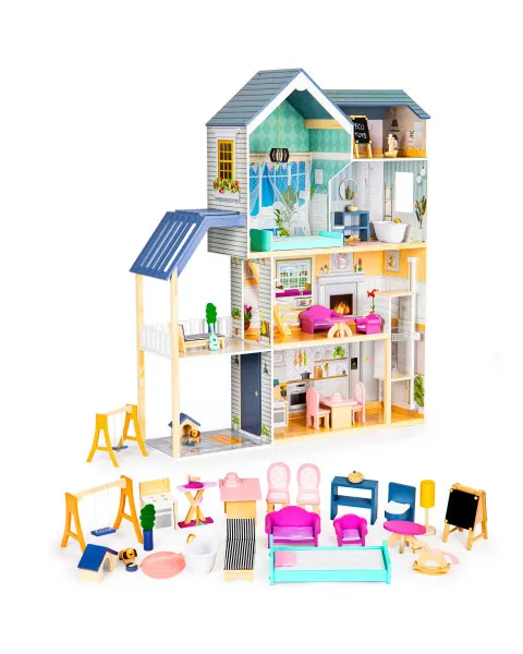 Zila koka leļļu māja Ecotoys