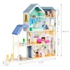 Zila koka leļļu māja Ecotoys Leļļu un spēļu komplekti ECOTOYS