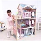 Liels koka leļļu namiņš, 3 stāvi, 11 mēbeles, „ECOTOYS“