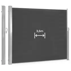 Salokāma tumši pelēka balkona/terases sānu nojume 350 x 180 cm MultiGarden