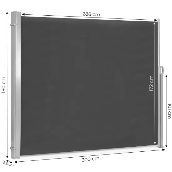 Salokāms tumši pelēks terases aizslietnis 300 x 180 cm MultiGarden