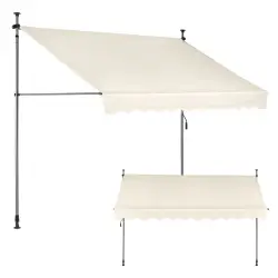 Regulējama augstuma brūna balkona/terases nojume ar sviru 300x120 cm MultiGarden