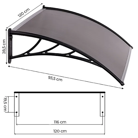 Entrance Door Canopy 120x100 cm MultiGarden