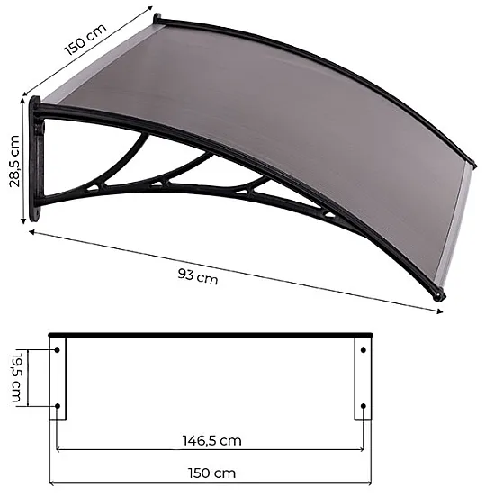 Entrance Door Canopy 150x100 cm MultiGarden