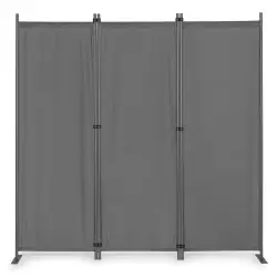 Salokāms pelēks trīsdaļīgs dārza un istabas dalītājs 167 x 164 cm MultiGarden