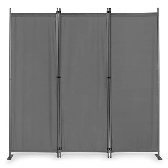 Salokāms pelēks trīsdaļīgs dārza un istabas dalītājs 167 x 164 cm MultiGarden