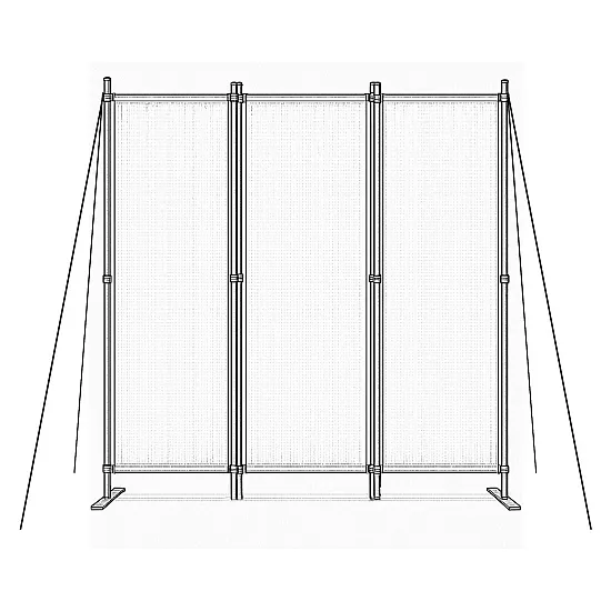 Salokāms pelēks trīsdaļīgs dārza un istabas dalītājs 167 x 164 cm MultiGarden