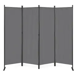 Salokāms pelēks 4 sekciju dārza un istabas dalītājs 167 x 216 cm MultiGarden