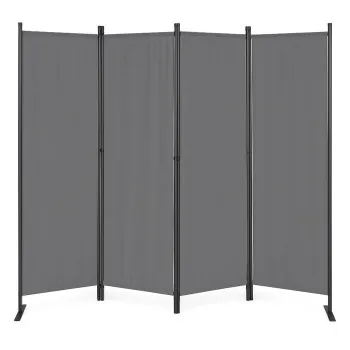 Salokāms pelēks 4 sekciju dārza un istabas dalītājs 167 x 216 cm MultiGarden
