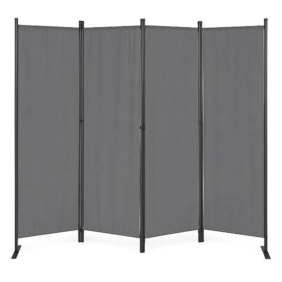 Salokāms pelēks 4 sekciju dārza un istabas dalītājs 167 x 216 cm MultiGarden