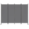 Salokāms pelēks 4 sekciju dārza un istabas dalītājs 167 x 216 cm MultiGarden