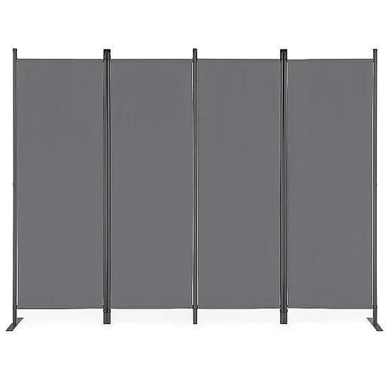 Salokāms pelēks 4 sekciju dārza un istabas dalītājs 167 x 216 cm MultiGarden