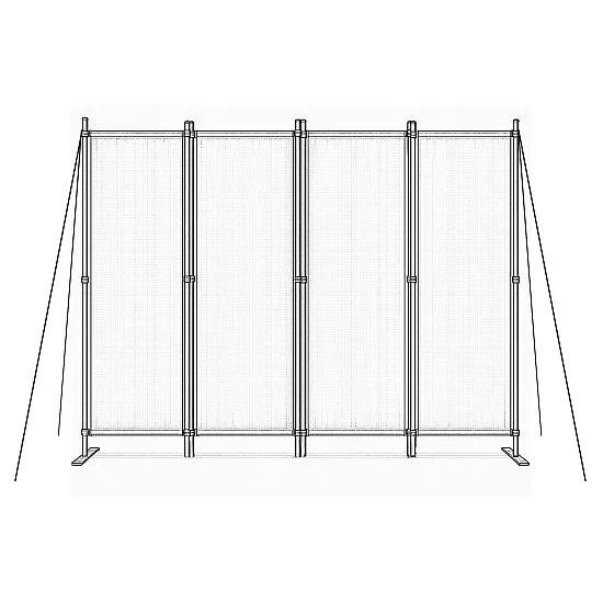 Salokāms pelēks 4 sekciju dārza un istabas dalītājs 167 x 216 cm MultiGarden