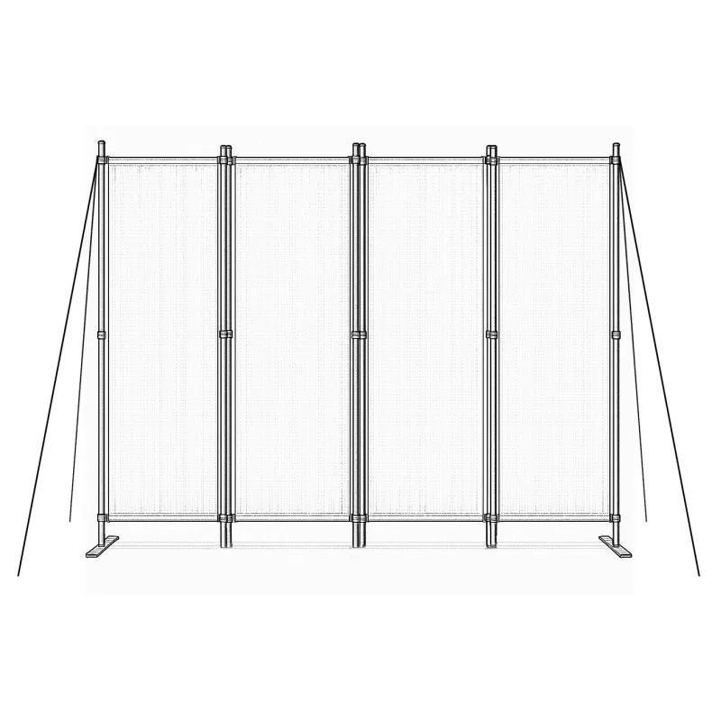 Salokāms pelēks 4 sekciju dārza un istabas dalītājs 167 x 216 cm MultiGarden