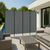 Salokāms pelēks 4 sekciju dārza un istabas dalītājs 167 x 216 cm MultiGarden