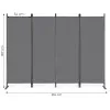 Salokāms pelēks 4 sekciju dārza un istabas dalītājs 167 x 216 cm MultiGarden