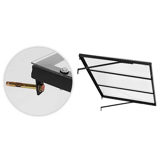 Įėjimo durų stogelis 140x90 cm su UV apsauga MultiGarden