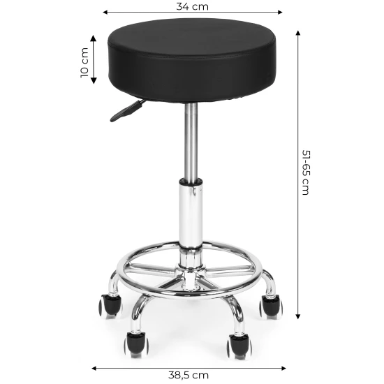 Melna pagriežama krēsla kosmētikas un medicīnas kabinetiem Krēsli un krēsli ModernHome