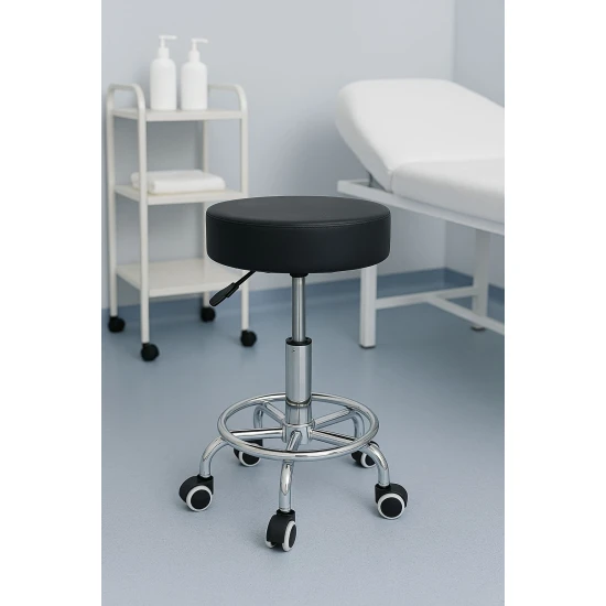 Melna pagriežama krēsla kosmētikas un medicīnas kabinetiem Krēsli un krēsli ModernHome