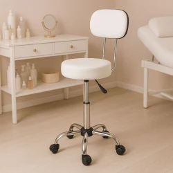 Kosmetologa balts regulējams krēsls