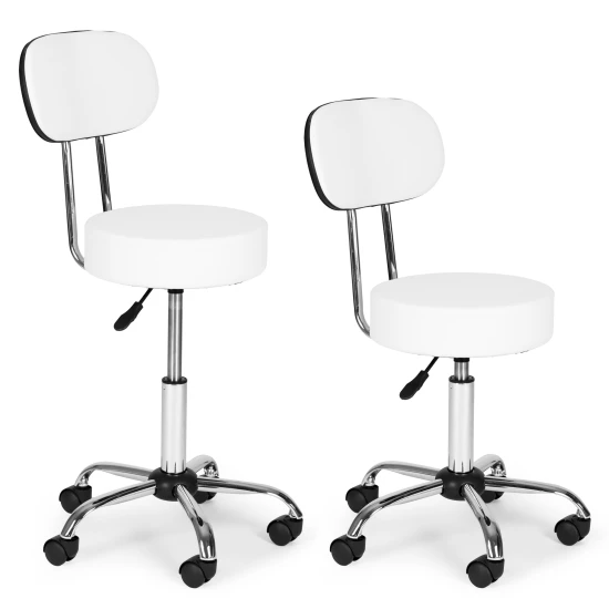 Kosmetologa balts regulējams krēsls Krēsli un krēsli ModernHome