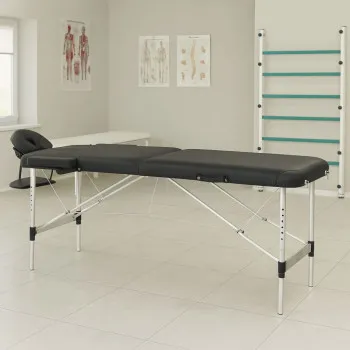 Melns masāžas un rehabilitācijas saliekamais galds
